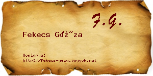 Fekecs Géza névjegykártya